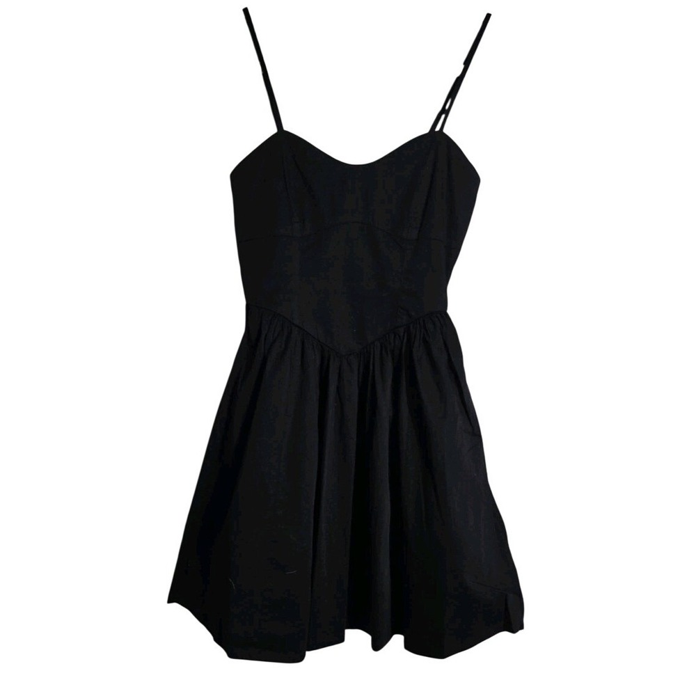 The‎ Drop-  Perla Solid Black Spaghetti Straps XL